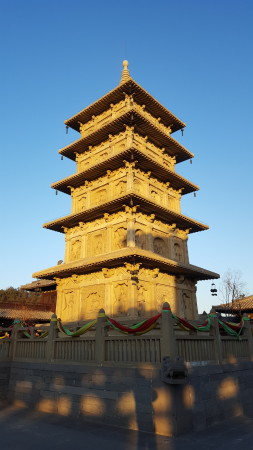 Construção no templo das Grutas de Yungang - Datong